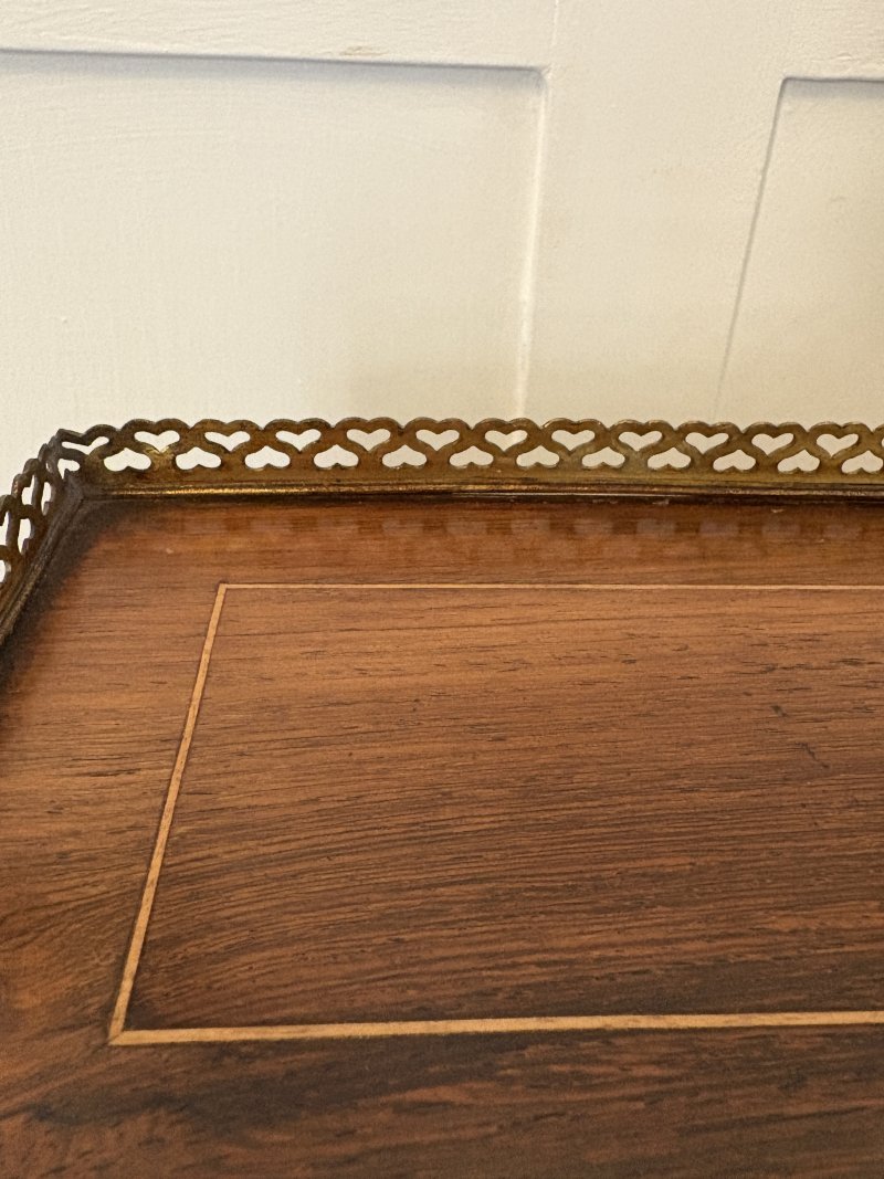 Antique Victorian French Quality Rosewood Marquetry Inlaid Bureau - Image 6